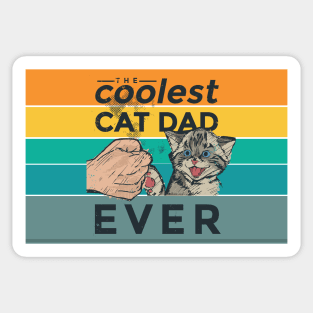 Coolest Cat Dad Ever Kitten Vintage Retro Aesthetic Vibes Animal Fist Pump Social Distancing FaceMask Sticker